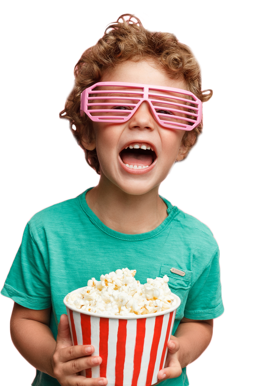 kid with popcorn