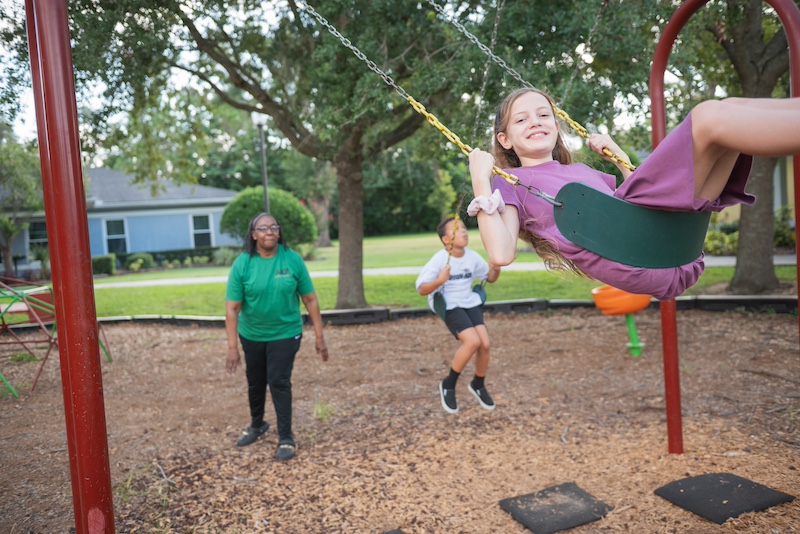 girl on swing